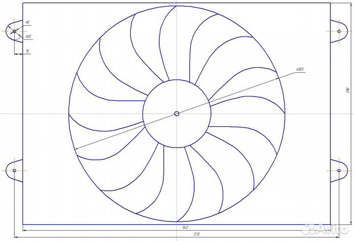 Вентилятор радиатора риф электрический для УАЗ