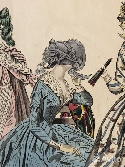 1841Paris Fashions Старинная гравюра моды Оригинал