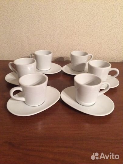 Комплект чашек для кофе эспрессо с блюдцами Икеа