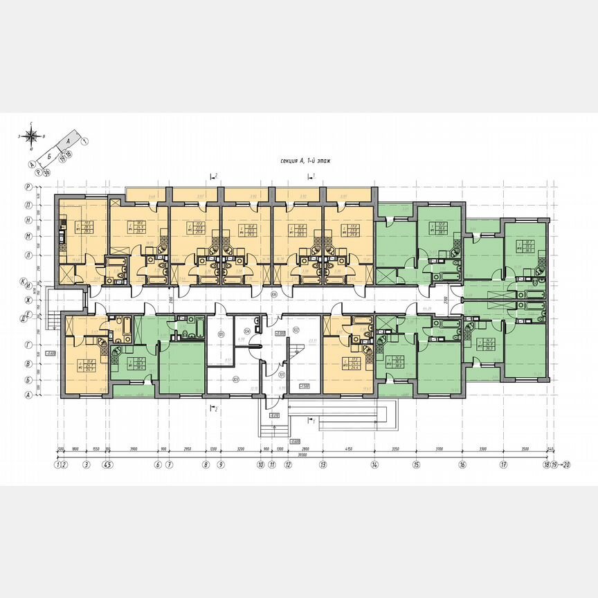 1-к. квартира, 40,5 м², 1/4 эт.