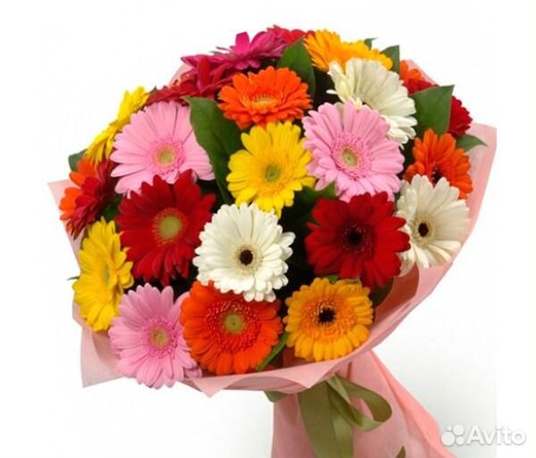 Цветы букет гербер или розы или хризантемы