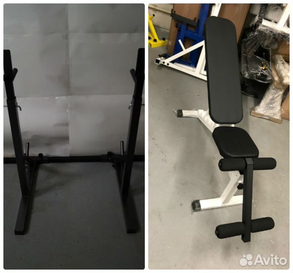 Скамья Для Жима Рекорд + Стойки для штанги вар323