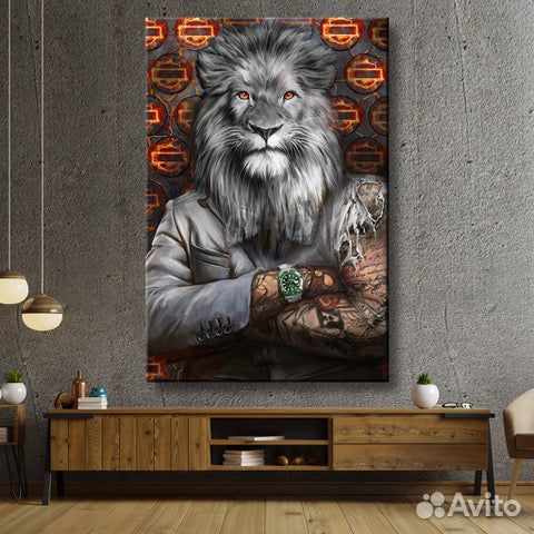 Картины на холсте тигр,лев современные