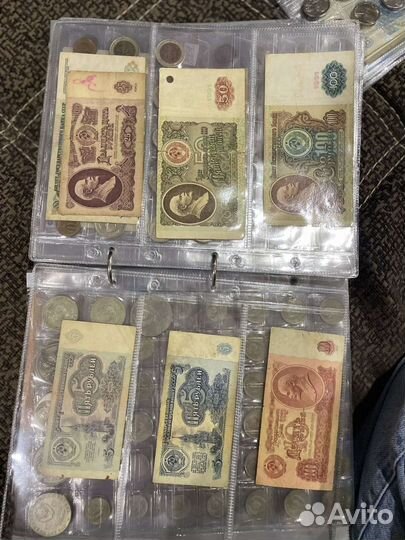 Коллекция монет и купюр