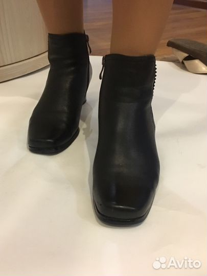 Ботильоны кожаные