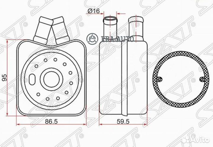 SAT ST-028117021B Радиатор масляный audi A2 00/A3