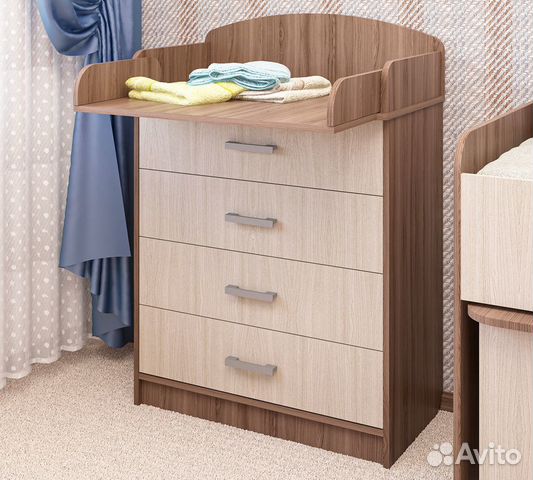 Комод пеленальный кп-1, 1130х800х450, 4 ящика