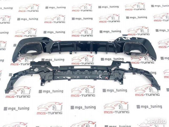 Диффузор бмв 3 G20 MP 340 R черный+ насадки черные