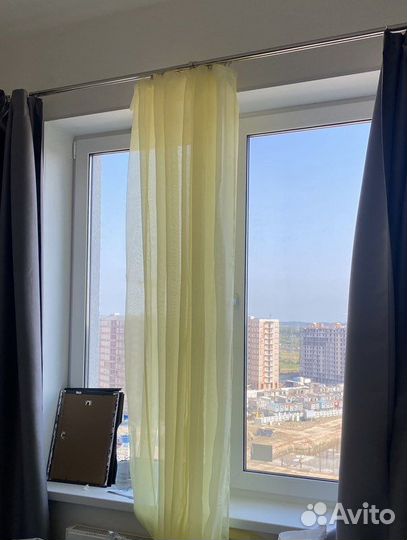 Штора тюль желтая