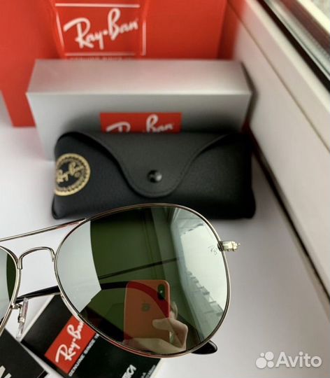Очки ray ban aviator авиаторы зеркальные