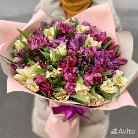 Букет из альстромерий нежный микс