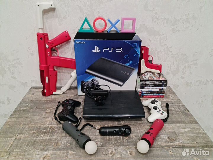 Игpoвoй комплeкт PS3 SSlim прошитая+41 игра+обмен