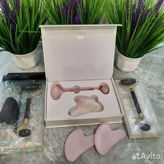 Роликовые массажёры из камня, скребок Гуаша