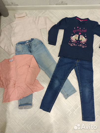 Пакет вещей 128 для девочки кофты джинсы