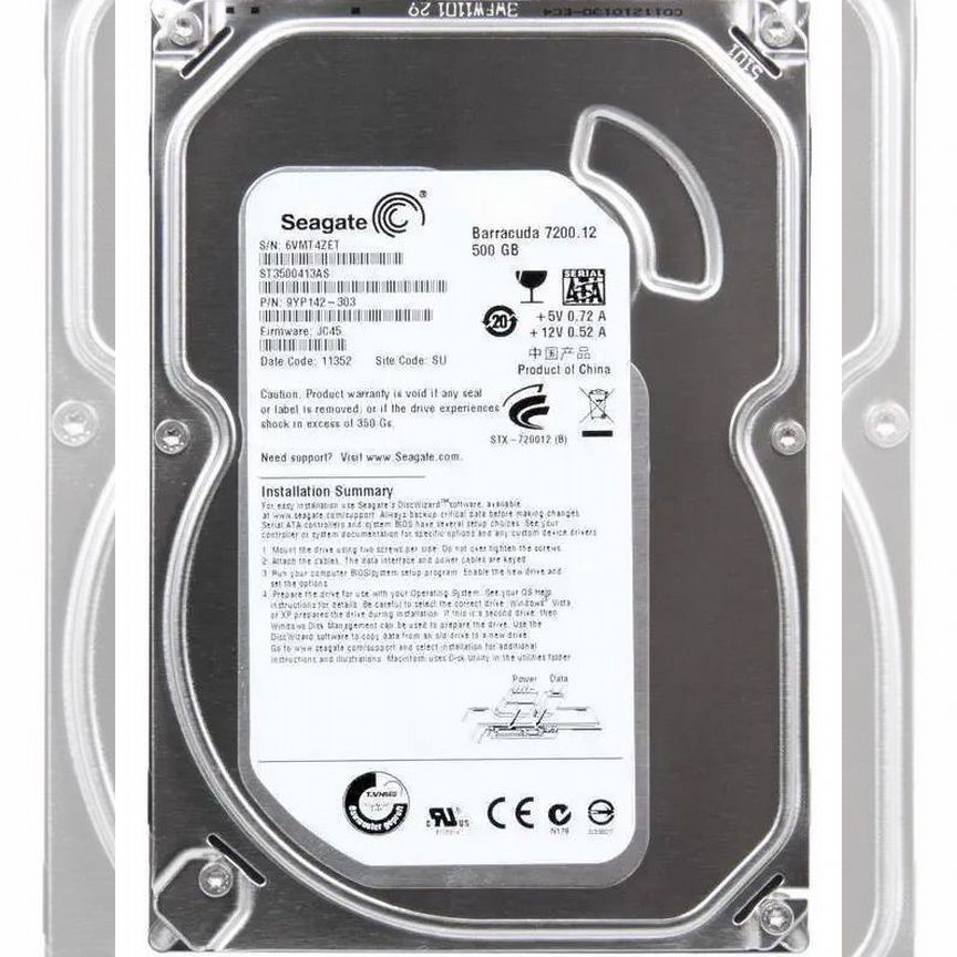[ST3500413AS] Жесткий Диск Seagate 500gb Sata3 3.5 St3500413as