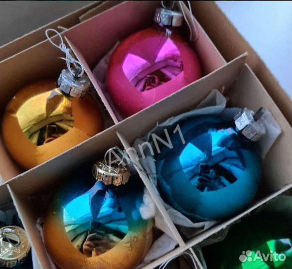 Набор елочных игрушек ГДР шары