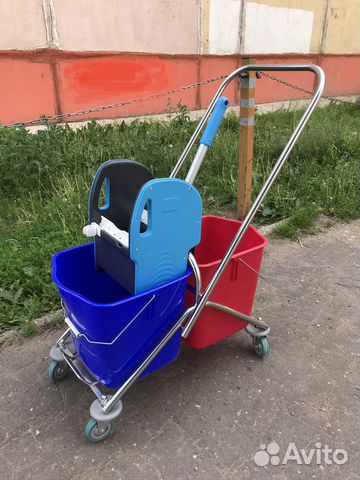 Тележка для уборки двух-ведерная с отжимом