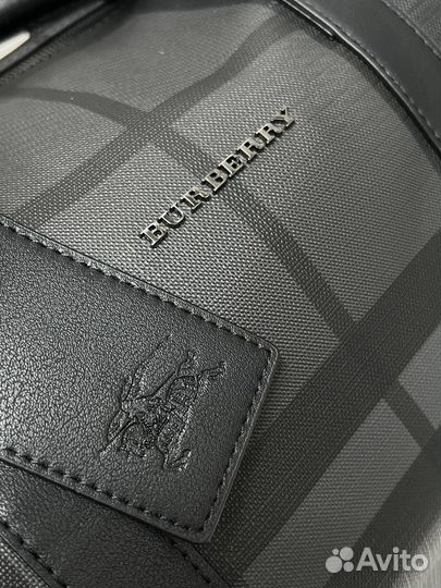 Сумка мужская дорожная burberry кожа люкс