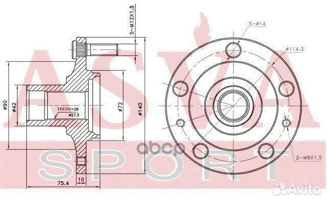 Ступица передняя mzwh6F asva