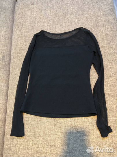 Кофта с прозрачными вставками черная S/M размер