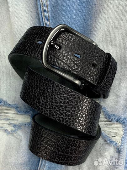 Кожаный ремень для джинс