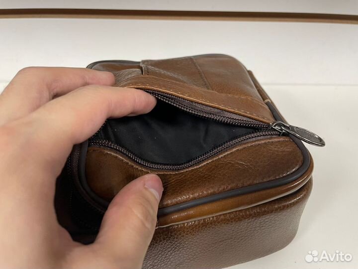 Сумка Барсетка кожаная мужская через плечо