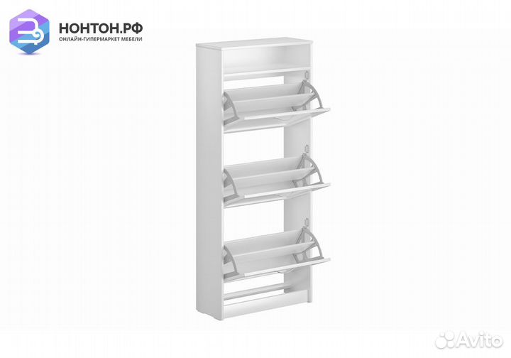 Тумба для обуви Сириус 3 ячейки белая