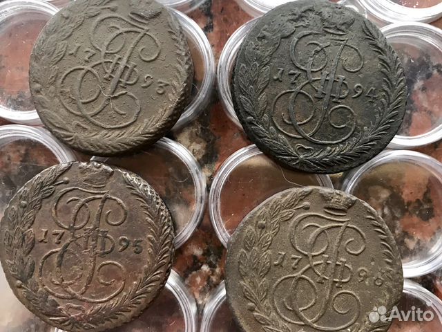Монеты 5 копеек Екатерины 2, 1793 и 1794