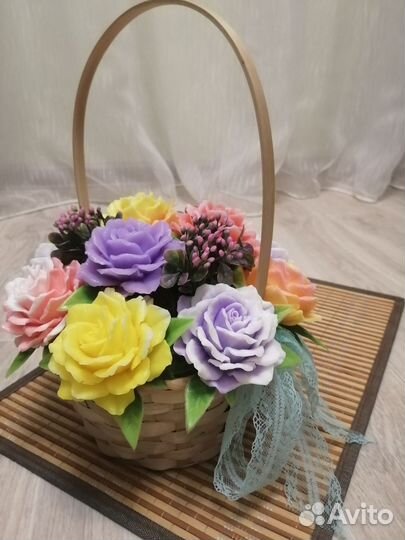 Корзинка розы мыльные