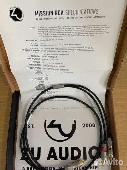 Кабель межблочный ZU Mission RCA 1.0 m