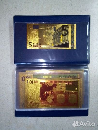 Альбом с купюрами в сусальном золоте 24 карата