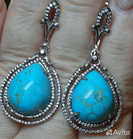 Серьги с бирюзой