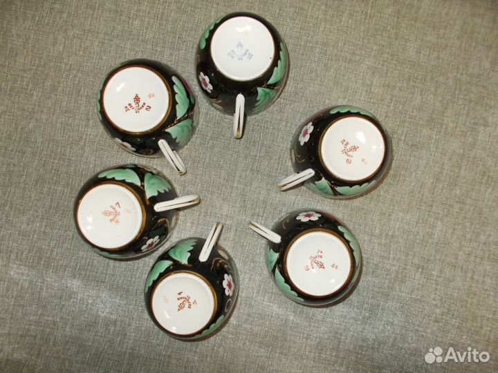 Чайный сервиз Слива на черном Вербилки