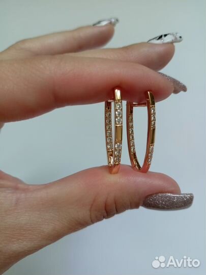 Серьги позолота