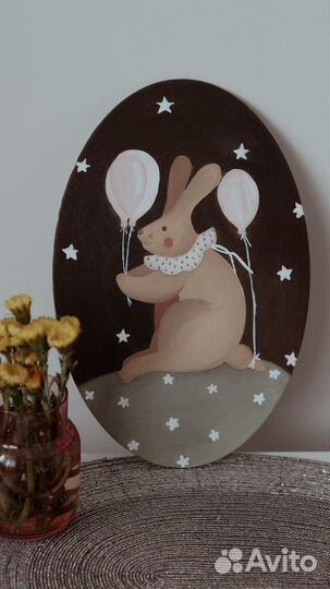 Картина кролик/заяц маслом