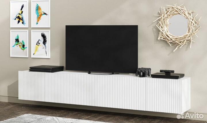 Подвесная тумба под тв новая как IKEA белая