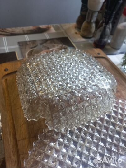 Блюдо для торта и сухарница. Стекло