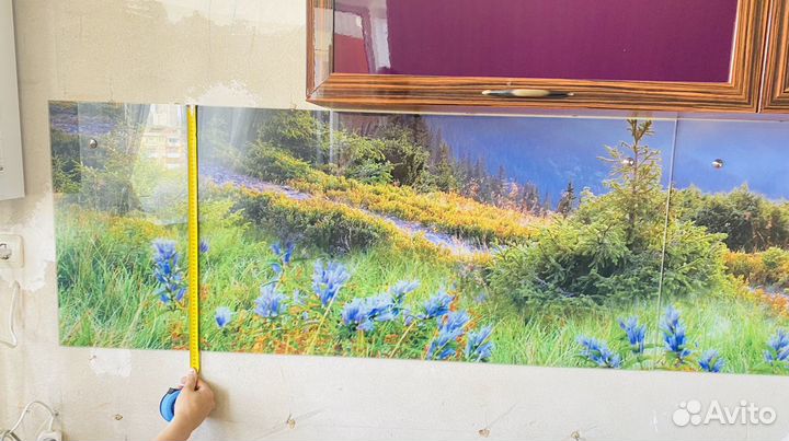 Фартук для кухни стеклянный