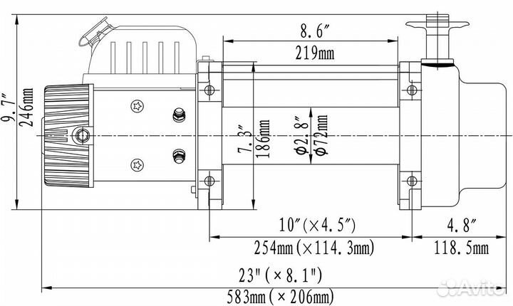 Лебёдка электрическая (индустр.) 12V Runva 12000 l