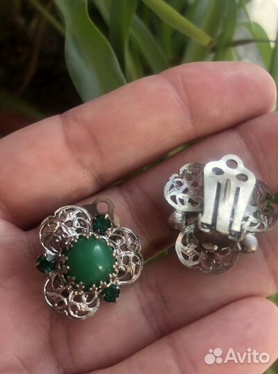 Клипсы серьги Чехия винтаж