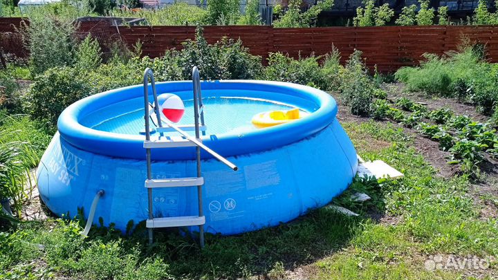 Бассейн 366*76 intex фильтр, лестница, тент, насос