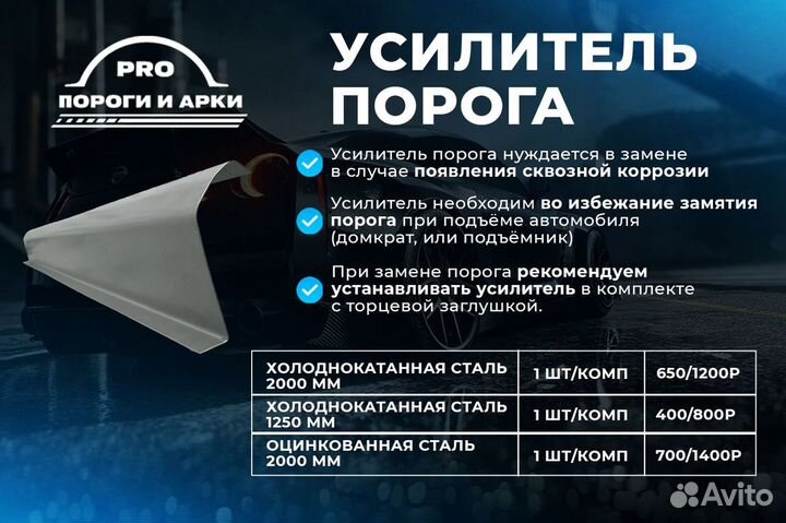 Ремонтные пороги Hyundai Н-1 H100