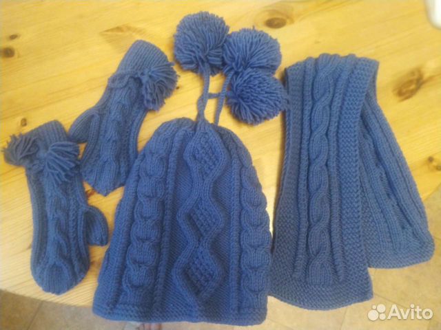 Комплект шапка шарф варежки