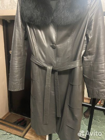 Пальто кожаное