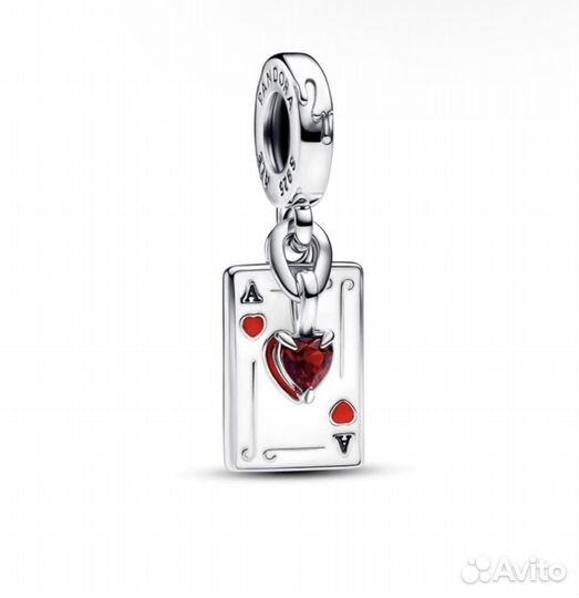 Шарм Карта disney туз червей silver