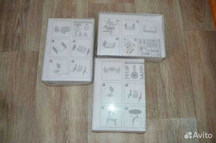 Домик деревянный для кукол с наборами мебели