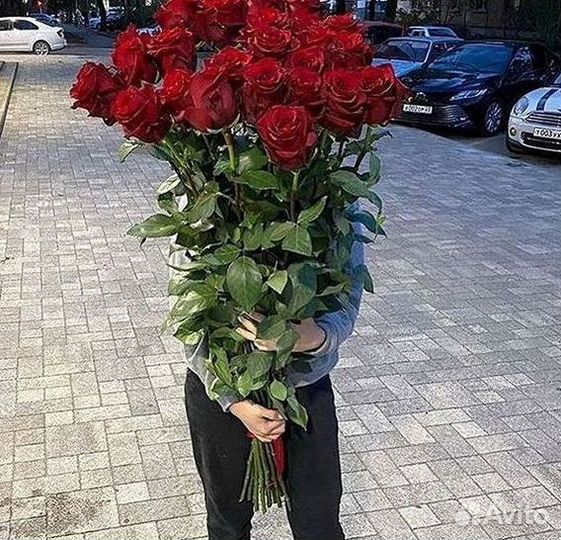 Розы высокие Доставка цветов