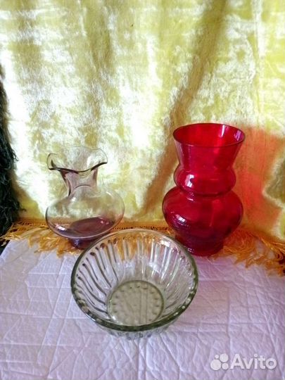 Графины конфетницы цветное стекло СССР