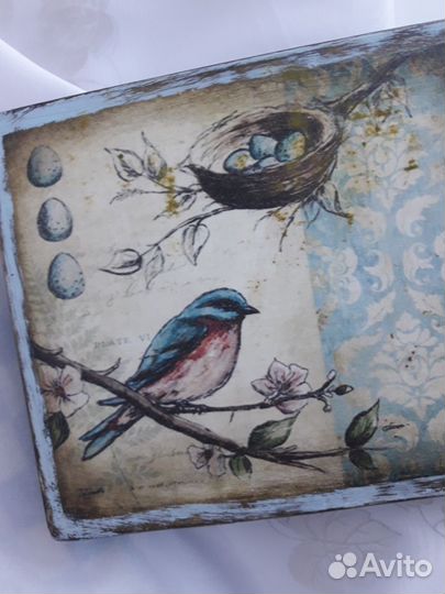 Коробка шкатулка зеркало ключница декупаж