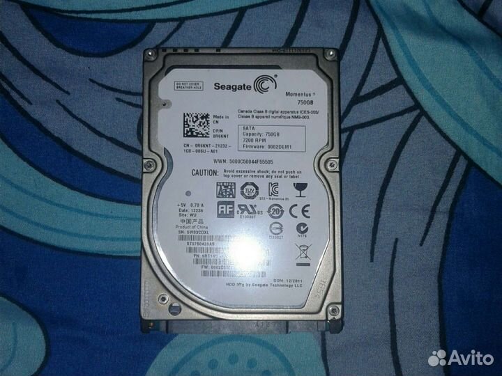 Жесткие диски для ноутбука 1тб и 750Гб 2.5 рабочие